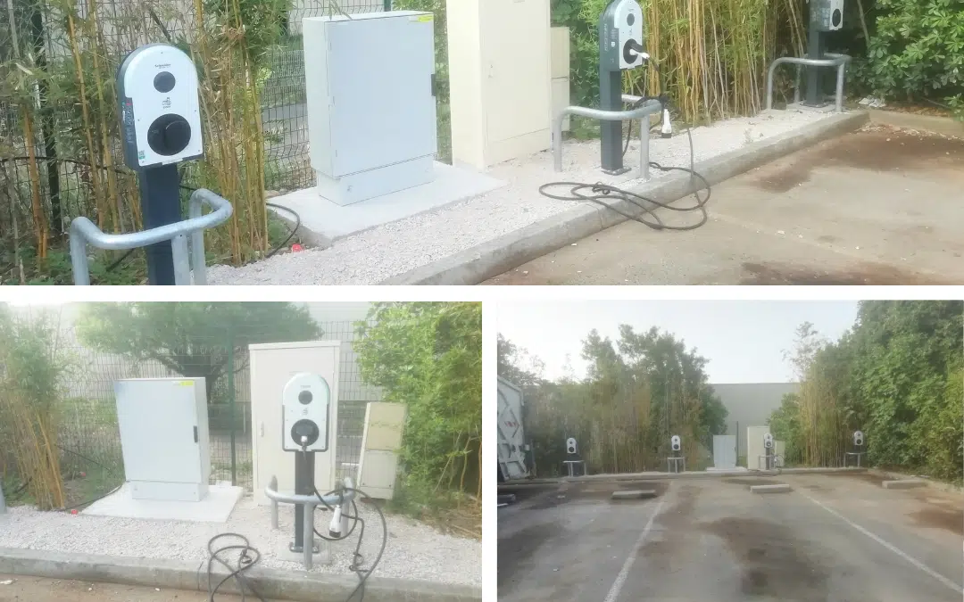 Installation de bornes rechargeables chez Nicollin à Gallargues