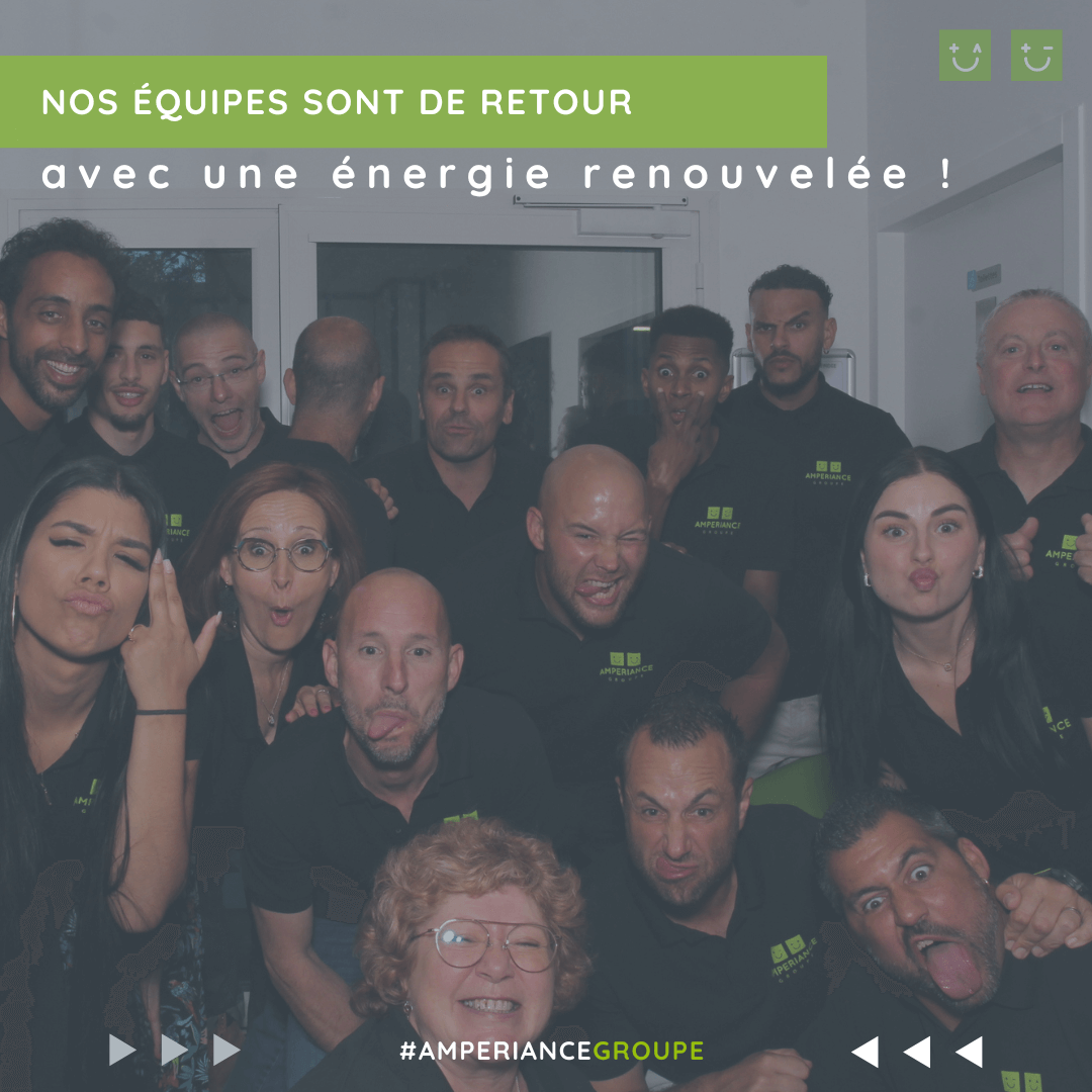 photo d'équipe de la société d'électricité amperiance groupe à montpellier