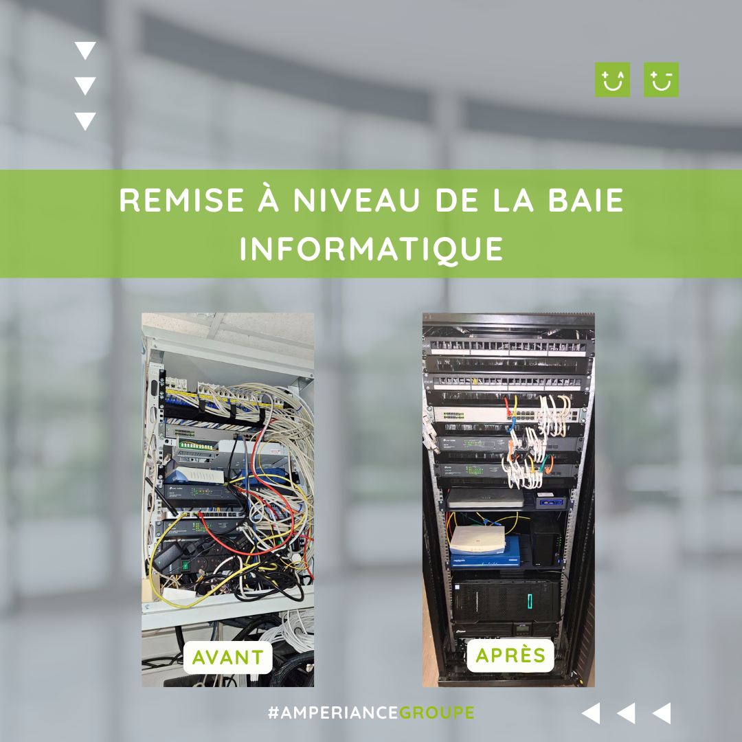 modernisation-remise-niveau-baie-informatique-racine-sa ERAC le service maintenance d’Amperiance est intervenu chez RACINES SA pour la modernisation complète d’une baie informatique