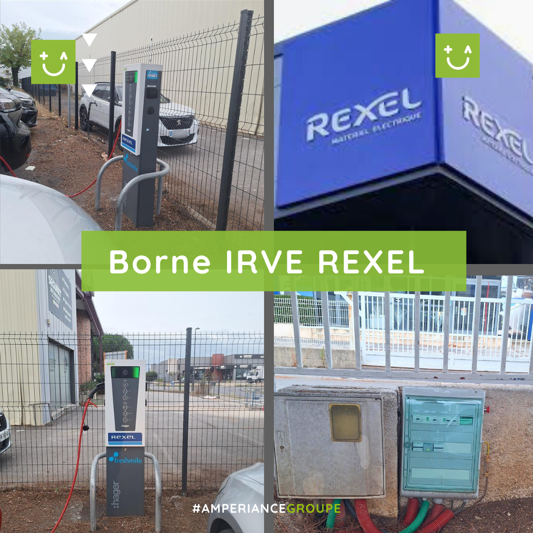 Installation de bornes IRVE chez REXEL à Mauguio par Amperiance Lavérune