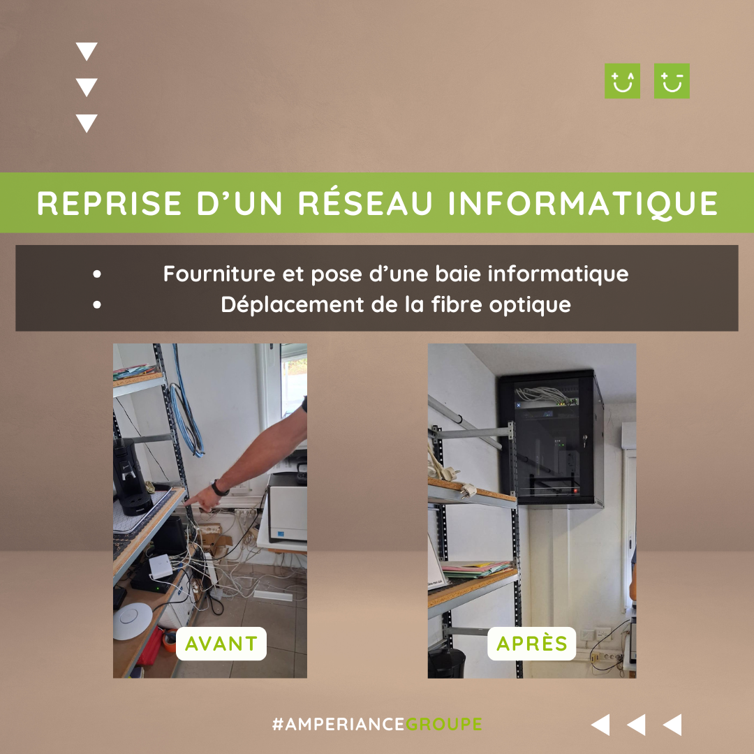 Reprise complète du réseau informatique et mise en conformité électrique par Amperiane à Montpellier