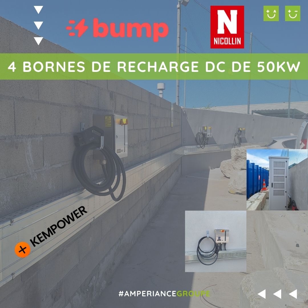 Amperiance Montpellier installe 4 supers chargeurs pour les bom électriques de Nicollin