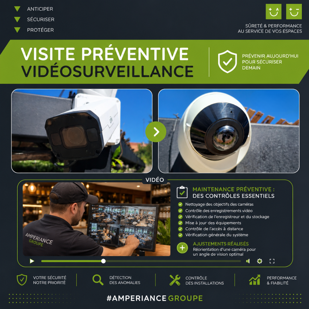 Amperiance réalise des visites présentives pour les systèmes de vidéosurveillance